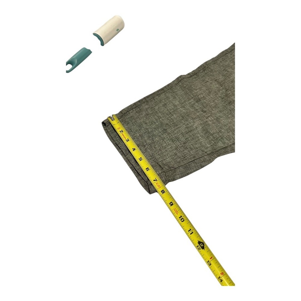 Athleta Voyager Linen Pants Women's 16 Olive Green Cropped Adjustable Waist - Picture 8 of 16